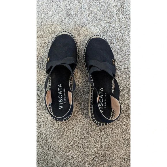 Viscata Espadrilles Flat Sandals Black Canvas sz 8 - Picture 5 of 6